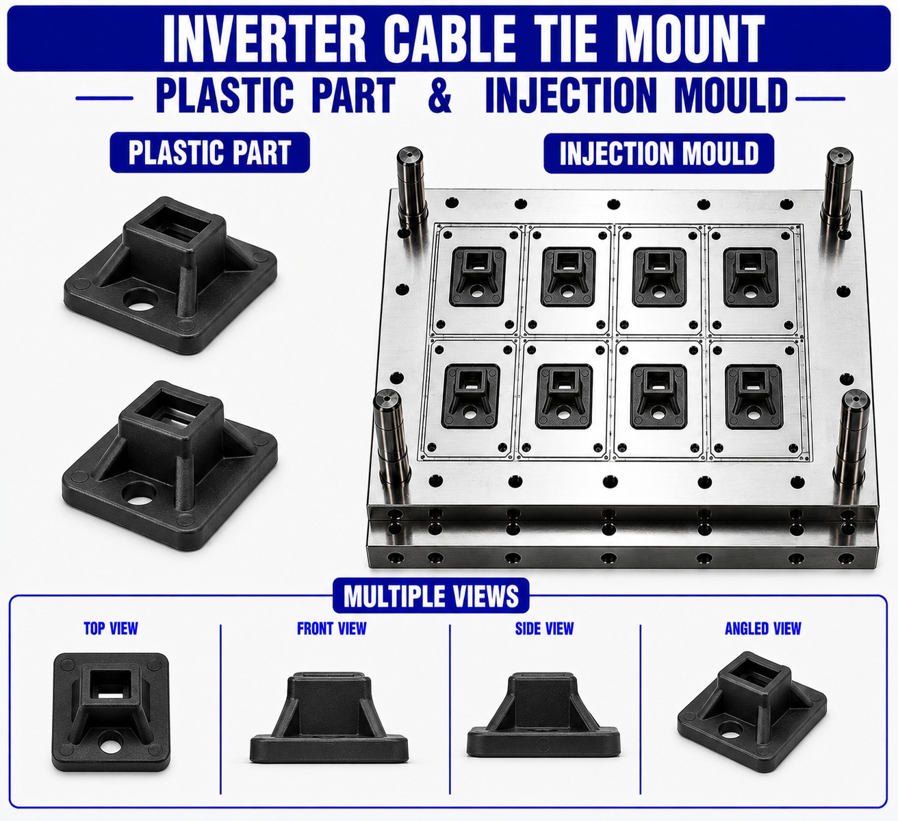 Inverter Plastic Cable Tie Mount Mould and Moulding Service